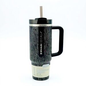Stanley CALIA Quencher H2.0 FlowState Tumbler 30oz Black Knit Pattern New